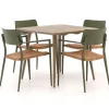 Bellagio Cino/ROUGH-K 90 cm Gartenmöbel-Set 5-Teilig Stapelbar