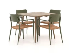 Bellagio Cino/ROUGH-K 90 cm Gartenmöbel-Set 5-Teilig Stapelbar