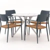 Bellagio Cino/Sora ø 90 cm Gartenmöbel-Set 5-teilig stapelbar