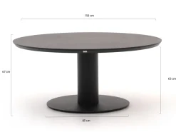 Bellagio Cupello/La Fonte ø 150 cm Low Dining Gartenmöbel-Set 5-teilig