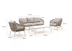Bellagio Cupello Sessel-Sofa Lounge-Set 4-teilig
