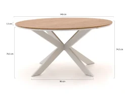 Bellagio Dranera/Fidenza ø 149 cm Gartenmöbel-Set 6-teilig stapelbar