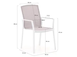 Bellagio Dranera/Fidenza 90 cm Gartenmöbel-Set 3-teilig stapelbar