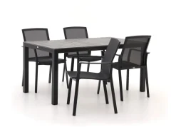 Bellagio Dranera/Fidenza 160 cm Gartenmöbel-Set 5-teilig stapelbar