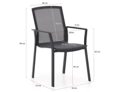 Bellagio Dranera/Sora 220 cm Gartenmöbel-Set 7-teilig stapelbar