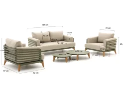 Bellagio Esenta Sessel-Sofa Lounge-Set 5-teilig