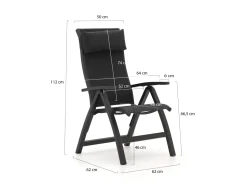 Bellagio Fermo/Sestino 90 cm Gartenmöbel-Set 3-teilig verstellbar