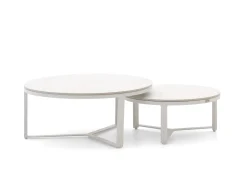 Bellagio Ficarolo Lounge Gartentisch-Set ø 85 cm (h:35 cm)/ø 65 cm (h:30 cm)