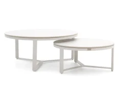 Bellagio Ficarolo Lounge Gartentisch-Set ø 85 cm (h:35 cm)/ø 65 cm (h:30 cm)