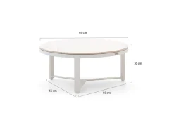 Bellagio Ficarolo Lounge Gartentisch-Set ø 85 cm (h:35 cm)/ø 65 cm (h:30 cm)
