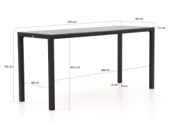 Bellagio Fidenza Bartisch 220x80x105 cm