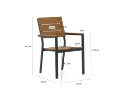 Bellagio Fidenza 160 cm Gartenmöbel-Set 5-teilig stapelbar