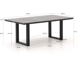 Bellagio Fidenza Garten Lounge Esstisch 160x90x62 cm