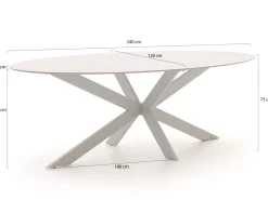 Bellagio Furato ellips Gartentisch 240x120cm