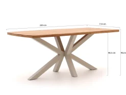 Bellagio Induno Dänisch oval High Dining Gartentisch 220x110x95 cm