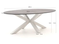 Bellagio Induno Ellips Gartentisch 280x130 cm