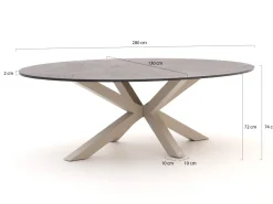 Bellagio Induno Ellips Gartentisch 280x130 cm