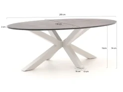 Bellagio Induno Ellips Gartentisch 200x110 cm
