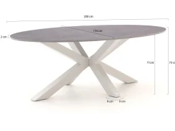 Bellagio Induno Ellips Gartentisch 200x110 cm