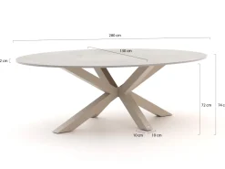 Bellagio Induno Ellips Gartentisch 280x130 cm