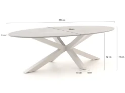 Bellagio Induno Ellips Gartentisch 280x130 cm