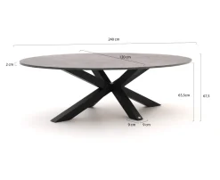 Bellagio Induno Ellips Low Dining Gartentisch 240x120 cm
