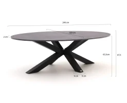 Bellagio Induno Ellips Low Dining Gartentisch 240x120 cm