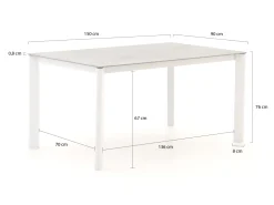 Bellagio Isolo Gartentisch 150x90x76 cm