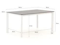 Bellagio Isolo Gartentisch 150x90x76 cm