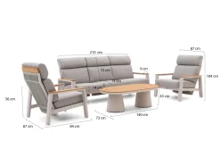 Bellagio Ledrotta Sessel-Sofa Lounge-Set 4-teilig