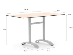 Bellagio Lisio Gartentisch 140x80x73 cm