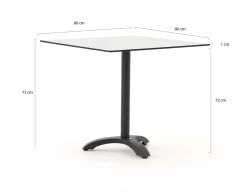 Bellagio Lisio Gartentisch 80x80x73 cm