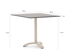 Bellagio Lisio Gartentisch 80x80x73 cm