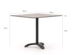 Bellagio Lisio Gartentisch 80x80x73 cm