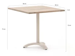 Bellagio Lisio Gartentisch 80x80x75 cm