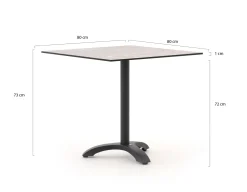 Bellagio Lisio Gartentisch 80x80x73 cm