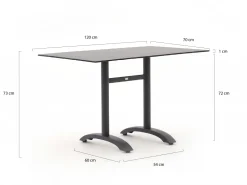 Bellagio Lisio Gartentisch 120x70x73 cm