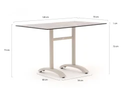 Bellagio Lisio Gartentisch 120x70x73 cm