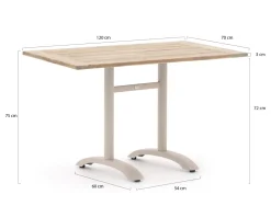 Bellagio Lisio Gartentisch 120x70x75 cm