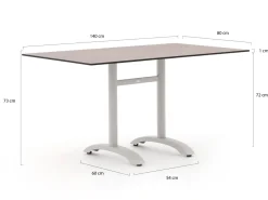 Bellagio Lisio Gartentisch 140x80x73 cm