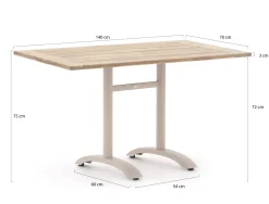 Bellagio Lisio Gartentisch 140x80x75 cm