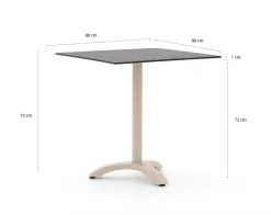 Bellagio Lisio Gartentisch 80x80x73 cm