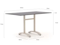 Bellagio Lisio Gartentisch 140x80x73 cm