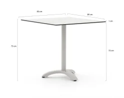 Bellagio Lisio Gartentisch 80x80x73 cm