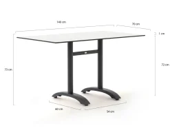 Bellagio Lisio Gartentisch 140x80x73 cm