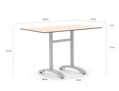 Bellagio Lisio Gartentisch 120x70x73 cm