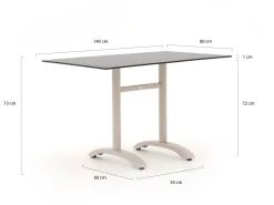 Bellagio Lisio Gartentisch 140x80x73 cm
