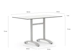 Bellagio Lisio Gartentisch 120x70x73 cm