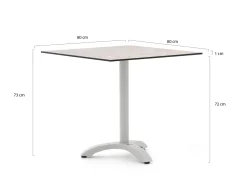 Bellagio Lisio Gartentisch 80x80x73 cm