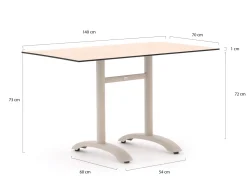 Bellagio Lisio Gartentisch 140x80x73 cm